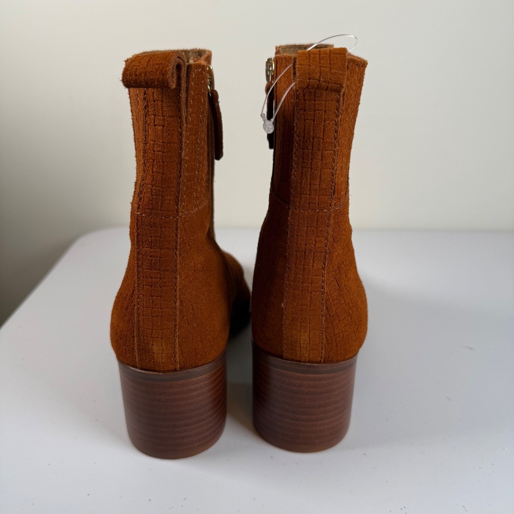 NWOT Kelsi‎ Dagger Brooklyn Milly Booties Ankle Boots 8 Cognac Suede Pointed Toe - Picture 7 of 10